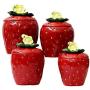 3-D Strawberry 4-piece Canisters Set, 83501