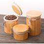 Bamboo Canister, Bamboo Jar, Bamboo Food Storage Jar Canister with Lid,Bamboo Salt Box, Bamboo Storage Box, Canister Set Coffee Pot Eco-Friendly (M, 1PC)