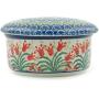 Polish Pottery Jar with Lid 5-inch Sprouting Tulips made by Ceramika Artystyczna