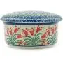 Polish Pottery Jar with Lid 5-inch Sprouting Tulips made by Ceramika Artystyczna