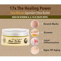 USDA Certified Organic Shea Butter: Highest Quality Unrefined Rare Nilotica, Certified Fair-Trade - Nourishes, Replenishes and Protects Skin and Hair - Personal Size - 2.8oz