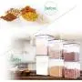 【ME.FAN Boîtes de Rangement Alimentaire [Lot de 6] Conteneurs pour Stockage de Farine- Garde-Manger, Boîtes d'Entreposage Airtight avec 5 Set Tasses Mesurables & 24 Étiquettes & Stylo – Noir】