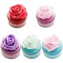 Takefuns 10 Pcs Round Shape Tinplate Wedding Candy Treat Box,Gift Wrapped Box with Flower,Christmas Party Supplies,Home Ktchen Storage Containers for Snacks