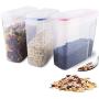 BAKHUK Cereal Storage Container - Large Sealed Cans 4L (136oz) in 4 Colors, with Stickers and Brushes, for Cereals, Flour, Coffee, Pet Food, etc.