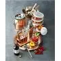 Godinger 5 Piece Hammered Copper Plated Stackable Storage Bowl Set with airtight Lids-Perfect Gift