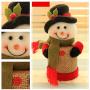 Amosfun Christmas Cookie Box Jar with Plush Dolls Candy Storage Containers Christmas Biscuits Tin Can for Christmas New Year Party Favors (Snowman)