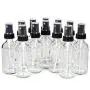 Flacons Vivaplex, 12, Clairs, 2 oz avec Pulvérisateurs à Nebulisation Fine Noir