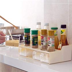 Kitchen Food Storage Jar Airtight Food Storage Kitchen Glass Jar Moisture-Proof Home Multi-Purpose Jam Bottle Cruet Drawer Spice Box Spice Jar Set (Color : Beige)