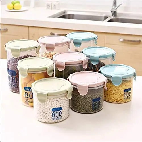 Bouteilles de Conservation Alimentaire, Boîte de Rangement de Cuisine Étanchée, Récipients de Conservation pour Céréales, Récipients de Rangement Snap-on avec Couvercle (Couleur Aléatoire) Bouteilles de Conservation Alimentaire, Boîte de Rangement de Cuisine Étanchée, Récipients de Conservation pour Céréales, Récipients de Rangement Snap-on avec Couvercle (Couleur Aléatoire)