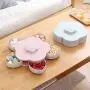 m?kvfa Bloom Rotating Snack Box Flower Design Candy Food Storage Box Jewelry Organizer Dessert Box for Home Living Room (Blue)