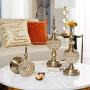 Sevenmore Living Room Decoration Metal Glass Fruit Tray Storage Jar Handicraft Crystal Candy Jar (A:1234CM)