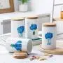 Bocal de Conservation OnePine 600ml avec Couvercle en Bambou Scellé, Pot Céramique à Fleurs pour Thé, Sucre, Café, Graines de Café Bocal de Conservation OnePine 600ml avec Couvercle en Bambou Scellé, Pot Céramique à Fleurs pour Thé, Sucre, Café, Graines de Café