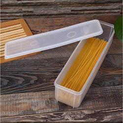 YXTHON Noodle Storage Box Pasta Dry Container Food Fruits Nuts Jars Rectangle Shaped Fresh Storage Box Kitchen Refrigerator Noodle Box Plastic Cover Food Storage Container