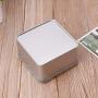 Milue 9x9cm Small Metal Tin Silver Storage Box Case Organizer For Money Coin Candy Key