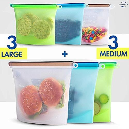 Silicone Bags Reusable Silicone Food Bag Reusable Sandwich Bags Reusable Ziplock Bags Storage Silicon Freezer Containers