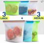 Silicone Bags Reusable Silicone Food Bag Reusable Sandwich Bags Reusable Ziplock Bags Storage Silicon Freezer Containers