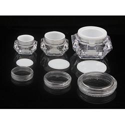 TOPWEL Empty Refillable Acrylic Square Drill Bottle Container Jars Lotion Eye Cream Container (20g, 3PCS)