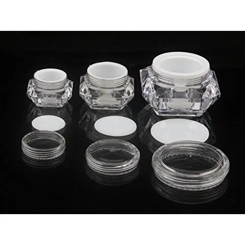 TOPWEL Leere Refillbare Acryl-Quadratische Glasflaschen für Lotion/Augencreme (3 Stück, 20g)
