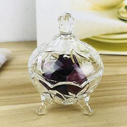 YL LY Fruit Bowl Transparent Crystal Glass With Lid Dessert Bowl European Small Luxury Sugar Dessert Bowl Candy Jar