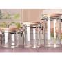 BESTONZON Transparent Stainless Steel Airtight Storage Jar with Clip Top Bamboo Lids Sealed Canister Food Storage Container for Loose Tea Coffee Bean Sugar Salt For Home Kitchen(1280ml)
