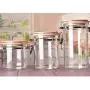 BESTONZON Transparent Stainless Steel Airtight Storage Jar with Clip Top Bamboo Lids Sealed Canister Food Storage Container for Loose Tea Coffee Bean Sugar Salt For Home Kitchen(1420ml)