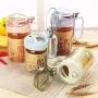 Kitchen Food Storage Jar Airtight Food Storage Kitchen glass jar moisture-proof home multi-purpose jam bottle cruet Leakproof glass oil pot shaker tank transparent (Color : Purple)