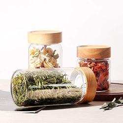 storage jar Grain container Food container Storage Box，Household kitchen moisture-proof glass sealed storage tank, 650ml