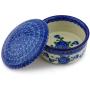 Polish Pottery Jar with Lid 5-inch Blue Poppies made by Ceramika Artystyczna