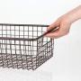 mDesign Modern Farmhouse Metal Wire Storage Organizer Bin Basket with Handles for Kitchen Cabinets, Pantry, Closets, Bedrooms, Bathrooms - 16.25" Long, 8 Pack - Bronze