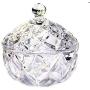 FUYU Embossed Crystal Lead Free Glass Sugar Storage Jar Candy Snack Jar with Lid
