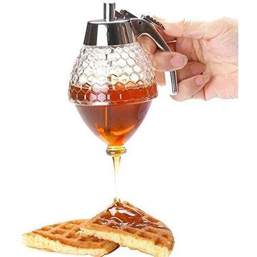 Rely2016 200ML Acrylic Honey Dispenser Syrup Dispenser Juice Jar Storage Pot Container