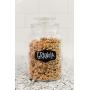 FS Kitchen Round Clear Glass Airtight Lids Chalkboard Canister Jar (Set of 3) with 3 Stick on Labels and Chalk