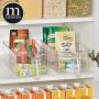 mDesign Plastic Kitchen Pantry Cabinet Refrigerator Food Storage Organizer Bin Holder with Handle - for Organizing Individual Packets, Snacks Food, Produce, Pasta - Medium, 4 Pack - Clear