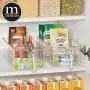 mDesign Kunststoff Küchenschränkchen-Kühlschrank Lebensmittel Lagerbehälter mit Griff – zur Organisation von Einzelverpackungen, Snacks, Lebensmitteln, Obst und Gemüse – Medium, 6er Pack – Klar