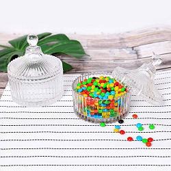 Rachels Choice Glass Covered Storage Jar Candy Dish Box (Diameter 3.9 Inch), Pack of 2