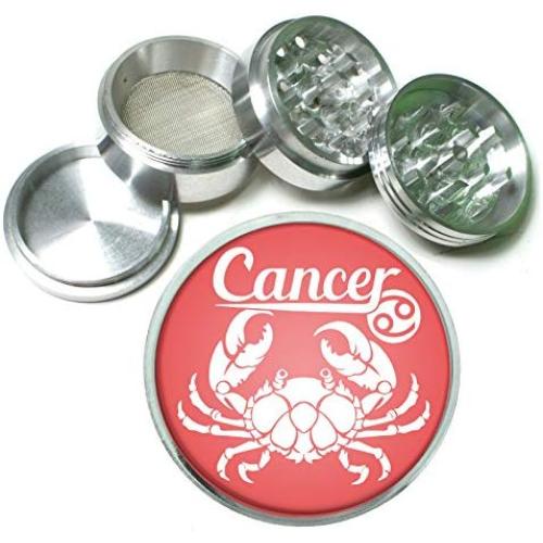 Cancer Astrological Sign Horoscope Aluminum Tobacco Herb Spice Grinder