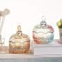 Multi-purpose Candy Jar, Retro Food Jewelry Storage Box With Lid Colorful Glass Spice Pots-small
