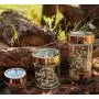SET OF 3 ELEGANT GLASS JAR WITH COPPER LIDS, ideal for decoration or for Herbs, Spices, Loose Leaf Teas, and Coffee - apothecary jars - cotton ball holder - jars for storing spices - bathroom caniste