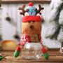 Child Kids Portable Decorative Christmas Storage Bottle Theme Party Candy Jar Chocolates Santa Exquisite Colorful Biscuit Kangsanli (D)