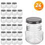 QAPPDA Mason Jars,Glass Jars With Lids 8 oz,Canning Jars For Pickles And Kitchen Storage,Wide Mouth Spice Jars With Black Lids For Honey,Caviar,Herb,Jelly,Jams,Set of 24