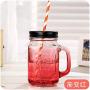 | Storage Bottles & Jars | 450ml Glass Mason Jar Mug with Lid and Straw Summer Ice Cream Fruit Cold Drinking Water Jars Juice Cup | by HUDITOOLS | 1 PCs