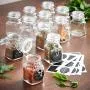 4er Glas Mini Mason Gläser Behälter Küchen Aufbewahrung Hochzeitsdekorationszubehör