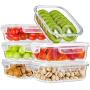 Bayco Glass Meal Prep Containers, [6 Pack, 22oz | 2.7cups] Glass Food Storage Containers with Lids, Airtight Glass Bento Boxes, BPA Free & FDA Approved & Leak Proof (6 lids & 6 Containers)