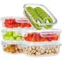 Bayco Glass Meal Prep Containers, [6 Pack, 22oz | 2.7cups] Glass Food Storage Containers with Lids, Airtight Glass Bento Boxes, BPA Free & FDA Approved & Leak Proof (6 lids & 6 Containers)