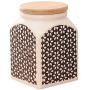 FUYU Ceramic Food Sealed Storage Tank with Bamboo Lid Seasoning Jars Snack Tank