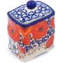 Polish Pottery 4?-inch Jar with Lid (Poppy Passion Theme) Signature UNIKAT + Certificate of Authenticity