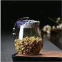 UniquQ Heat Resistant Big Capacity Transparent Glass Jar Flower Tea Container with Lid Glass Jars Food Storage Tank (red lid)