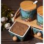 Mini Spice Jars Ceramic Spice Box Set Creative Home European Double Layer Spice Jar