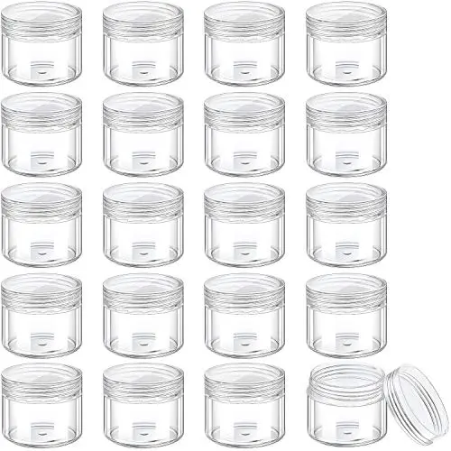 Ensemble de 20 Pots Ronds en Plastique pour Cosmétiques avec Couvercle Transparent - Idéal pour Échantillons de Crèmes (20 ml / 0.7 oz) Ensemble de 20 Pots Ronds en Plastique pour Cosmétiques avec Couvercle Transparent - Idéal pour Échantillons de Crèmes (20 ml / 0.7 oz)