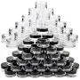 Youngever 140 St Paperstoffbehälter, 80 Stück 5g Glasbehälter mit Deckeln (40 weiß, 40 schwarz) + 60 Stück 3g Glasbehälter mit Deckeln (30 weiß, 30 schwarz) + 5 Mini Spatel und Etiketten